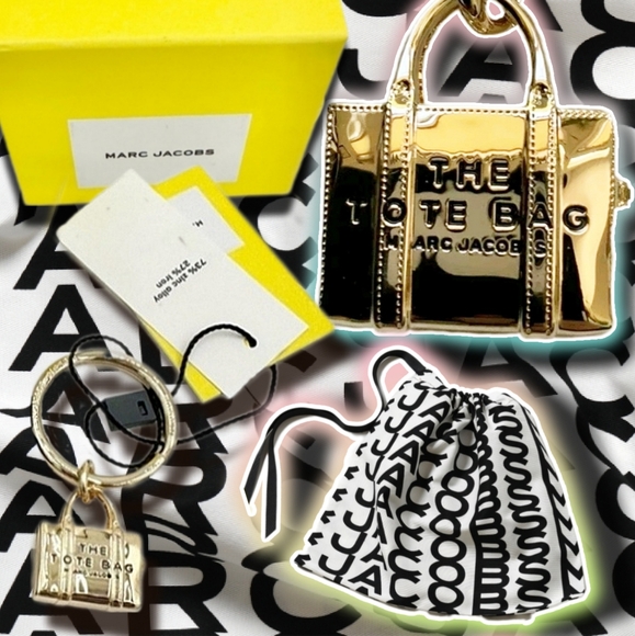 🆕️Marc Jacobs The Tote Bag Golden Charm With Dust Bag and Box NWT - Picture 8 of 8